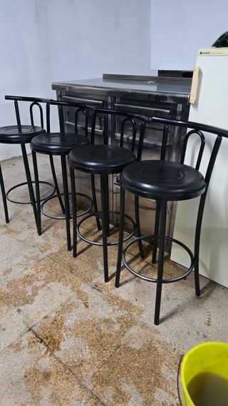 Taburetes de barra negros (Set de 4)