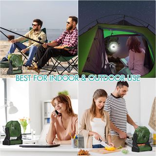 Ventilatore da Campeggio Portatile con Torcia LED