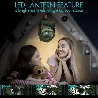 Ventilatore da Campeggio Portatile con Torcia LED