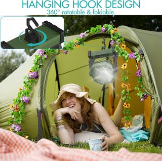 Ventilatore da Campeggio Portatile con Torcia LED