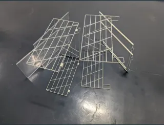 Mesita metal desmontable 2 baldas metacrilato