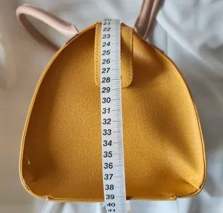 Borsa bauletto " Gaudi " gialla con dettagli beige