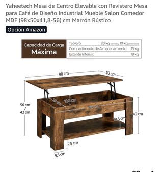 Mesa elevable madera y metal sin estrenar.