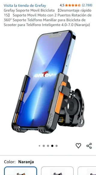 Soporte para Móvil manillar Bici patinete moto.