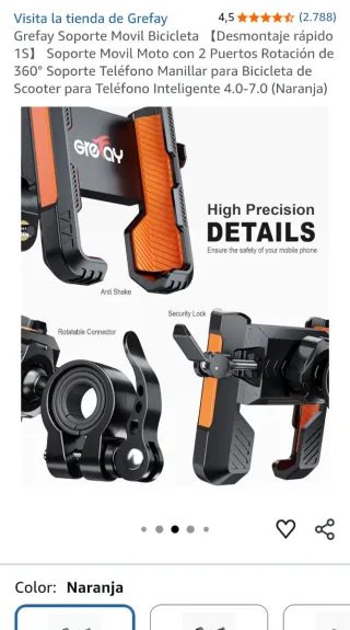 Soporte para Móvil manillar Bici patinete moto.