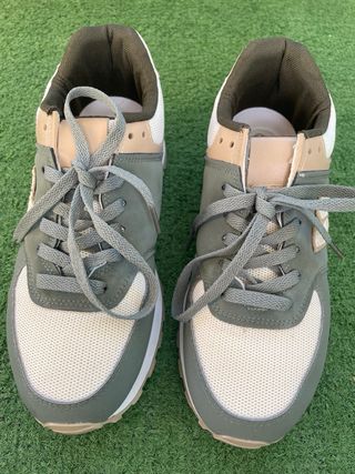 Zapatillas deportivas mujer beige y verde