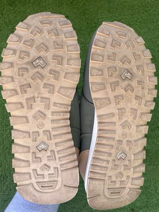 Zapatillas deportivas mujer beige y verde