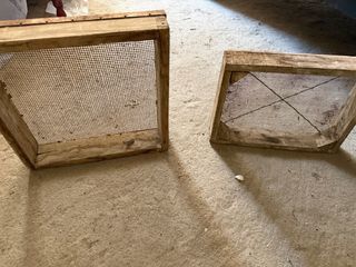 2 cribas de madera antiguas