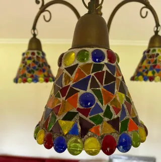 Lámpara Tiffany 4 luces cristal