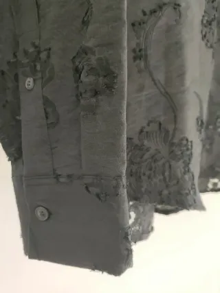 Camisa Zara Jacquard Textura Negra