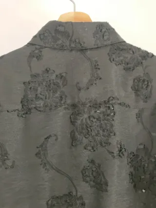 Camisa Zara Jacquard Textura Negra