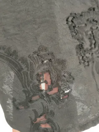 Camisa Zara Jacquard Textura Negra