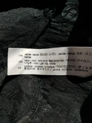 Camisa Zara Jacquard Textura Negra