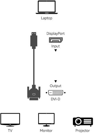 Amazon Basics Cable de DisplayPort a DVI, 0.9 m, N