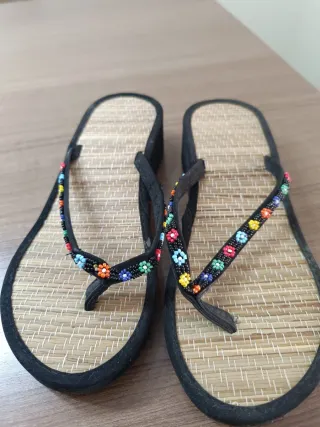 Chanclas de plataforma mujer negras