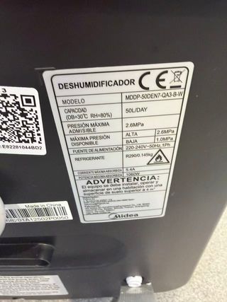 MIDEA Deshumidificador de humedad interior 50L/Dia