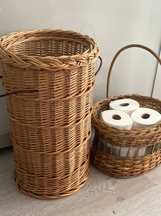 Cestas de mimbre para baño