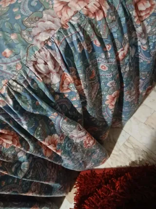 Coppia copriletti cretonne fiori