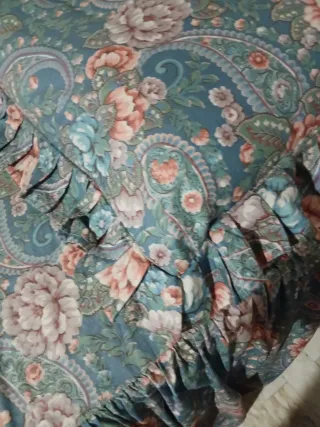 Coppia copriletti cretonne fiori