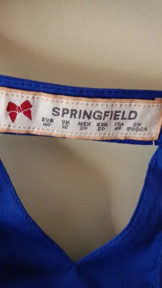 Blusa Springfield Raso Azul Talla L