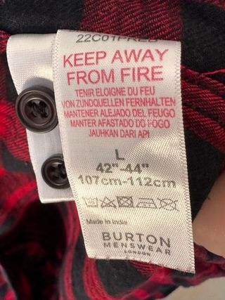 Camisa Franela Burton London - Cuello Borrego -L