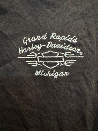 Camiseta Harley-Davidson Manga Larga Negra Naranja