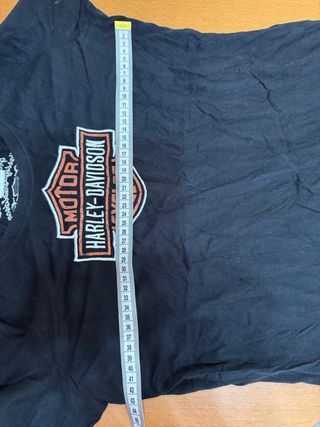 Camiseta Harley-Davidson Manga Larga Negra Naranja