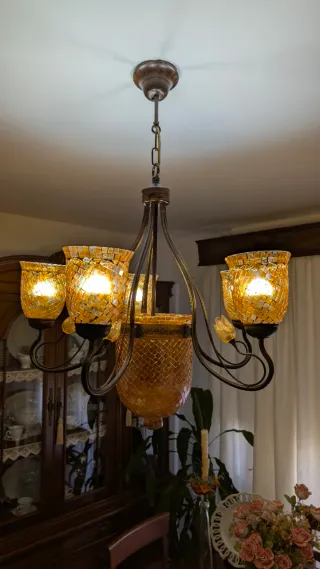 Lámpara de salón estilo mosaico