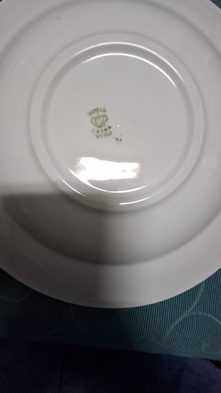 Juego 6 Platos Hondos Porcelana Dorados