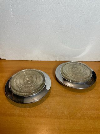 APPLIQUE VINTAGE DESIGN PLAFONIERA COPPIA ACCIAIO