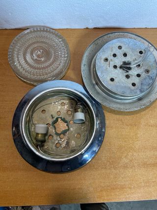 APPLIQUE VINTAGE DESIGN PLAFONIERA COPPIA ACCIAIO