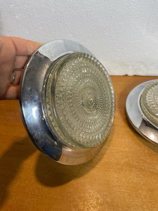 APPLIQUE VINTAGE DESIGN PLAFONIERA COPPIA ACCIAIO