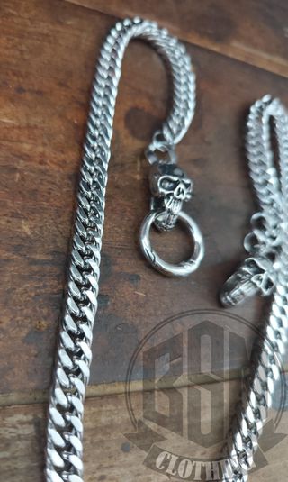 Catena portafoglio skull - maglia stretta