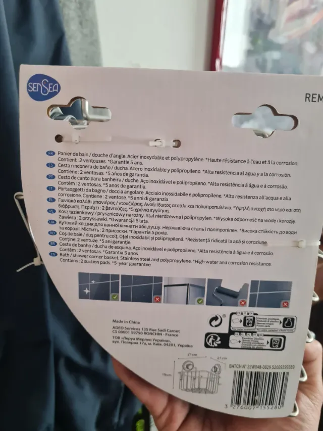 Portaoggetti Doccia da Appendere - Acciaio Inox