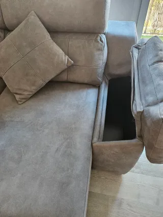 Sofá modular 3 plazas chaise longue gris