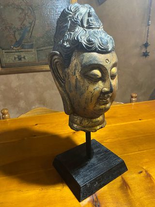 Figura decorativa cabeza de Buda