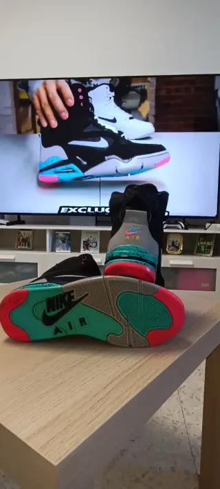 Zapatillas Nike Air Flight Mid Negras y Turquesa