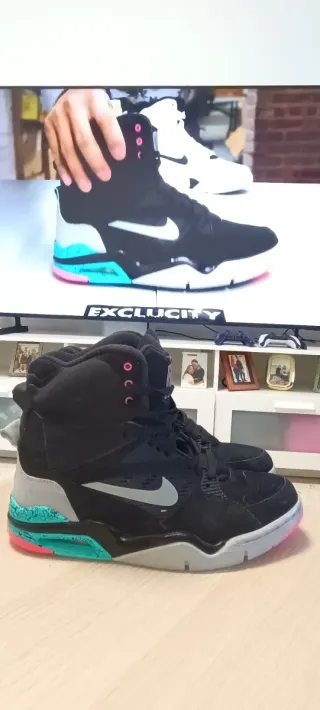 Zapatillas Nike Air Flight Mid Negras y Turquesa