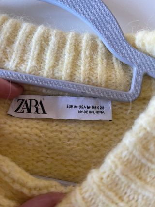 Jersey Zara Punto Amarillo Talla M