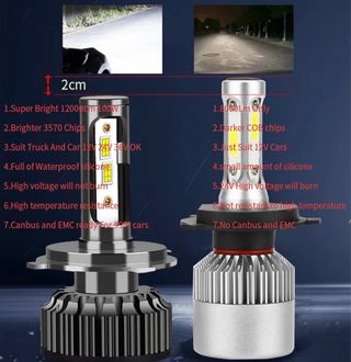 NUEVO! Pack 2 Luces LED coche/moto H4 6000k nuevos