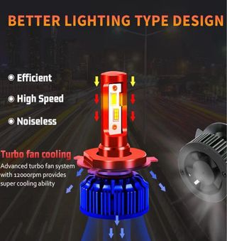 NUEVO! Pack 2 Luces LED coche/moto H4 6000k nuevos