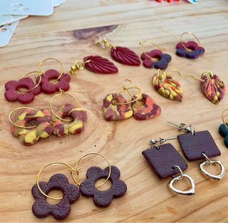 9 pares pendientes arcilla polimérica