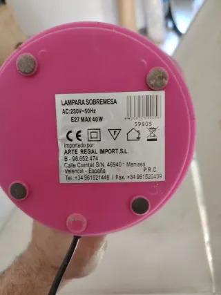 Lámpara de mesa rosa flexible