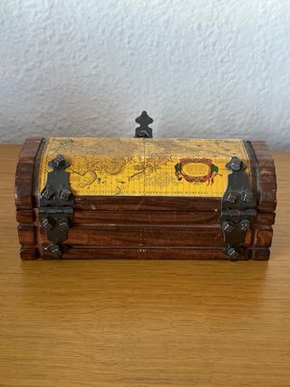 Cofre Madera Mapa Vintage