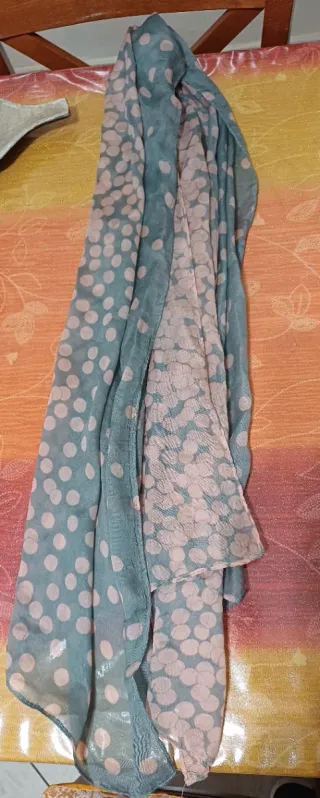 Foulard donna pois grigio rosa