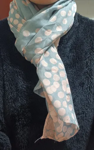 Foulard donna pois grigio rosa