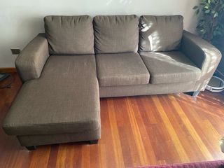 Sofá Chaise Longue 3 plazas marròn