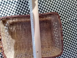 Set di 2 cestini vintage in bambù e iuta