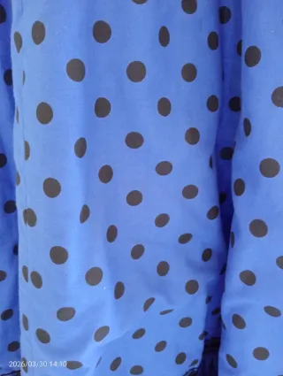 Traje de flamenca azul con lunares