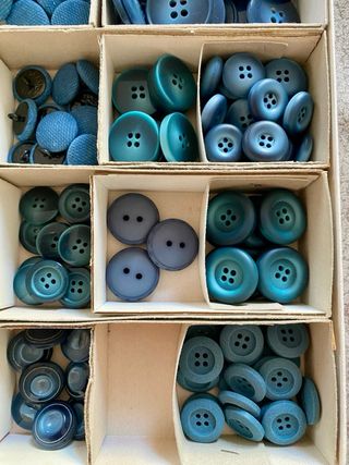 Lotto bottoni vintage blu nuovi